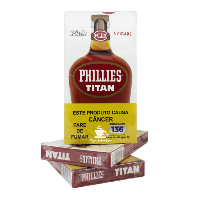 Caixa de Charuto Titan Phillies Cognac 5 un.